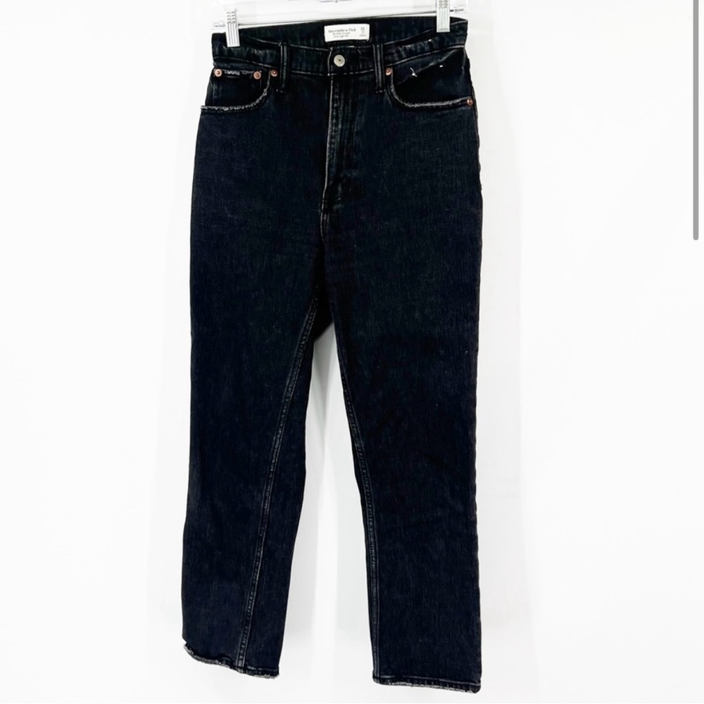 Abercrombie & Fitch Curve Love The Ankle Straight Jeans Ultra High Rise